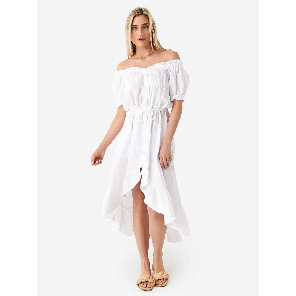 Stark x Cann white high‎ low maxi dress size M resort